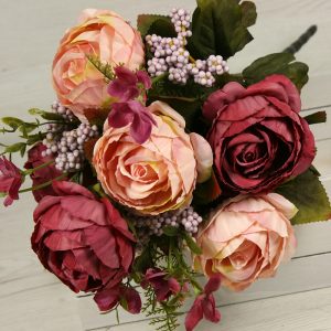 Kytica pivónia s doplnkami x10  0653-4