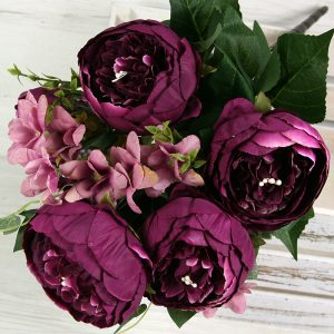 Kytica pivónia s doplnkami x10 0653-5